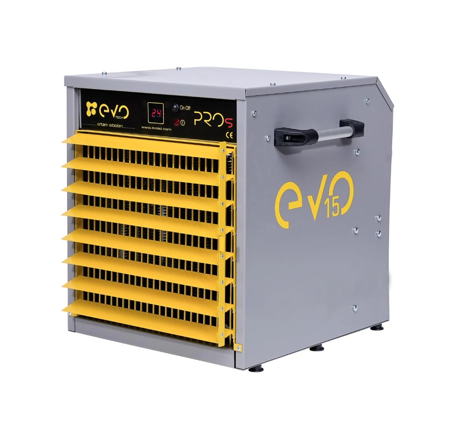 Evo15 Pros - 15 Kw Kumandalı Ve Dijital Endüstriyel Elektrikli Fanlı Isıtıcı