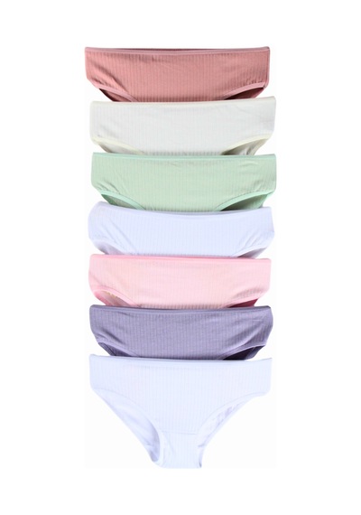 Harika Kids Kız Çocuk Pamuklu Baskılı Desenli Pamuklu 7'li Paket Slip Külot 001