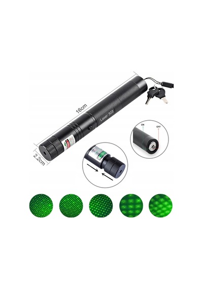 Powermaster Om-120118650 Pilli Şarjlı Anahtar Emniyetli Yeşil Lazer Pointer 50 Km