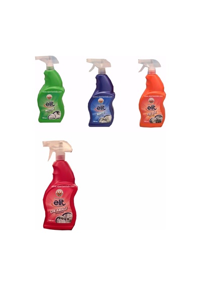 Elit Mutfak + Banyo + Yağ Çöz + Çok Amaçlı Yüzey Temizleyici Sprey 4 x 1 L