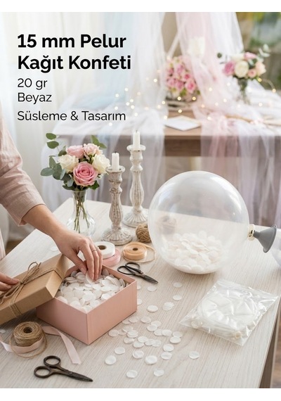 Beyaz Pelur Kağıt Konfeti, 15 Mm - 20 Gr, Parti, Düğün Ve Etkinlik Süsleme Konfetisi Tüm Yaşlar Beyaz Pelur Kağıt Konfeti, 15 Mm - 20 Gr, Parti, Düğün Ve Etkinlik Süsleme Konfetisi Tüm Yaşlar