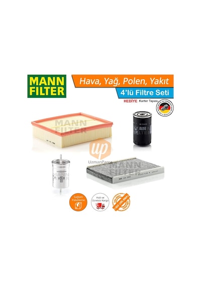 Vw Passat B5.5 1.6 Benzinli Mann Filtre Bakım Seti 2001-2005 (368549210)