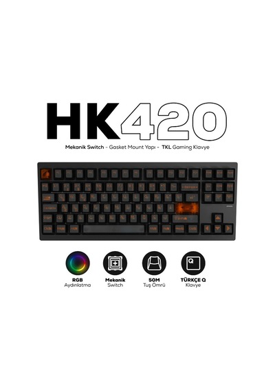 Hawk Hk420 Rgb Tkl Phantom Switch Kablolu/kablosuz Mekanik Oyuncu Ckckhwk0037