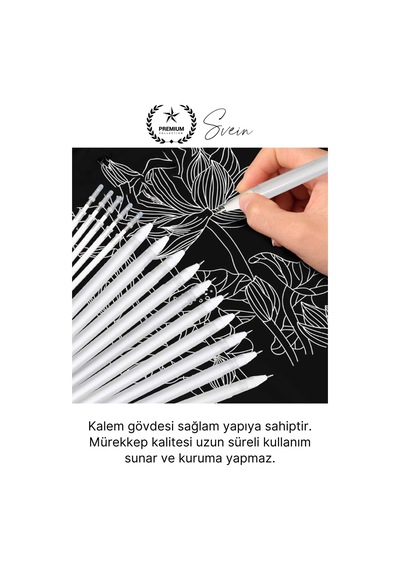 Özel Beyaz Renk Jel Mürekkepli Tükenmez Kalem Çizim Not İş Yazı Kalemi Arkadaşa Öğretmen Hediye 1 Mm Çok Renkli