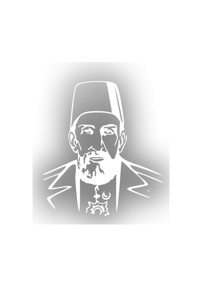 2.abdülhamit Silüet Sticker 17x17 Cm Beyaz