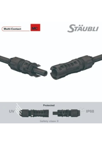 Staubli Mc4 Su Geçirmez 1 Erkek 1 Dişi Konnektör Takımı
