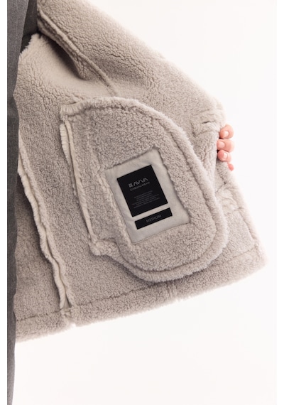 Avva Erkek Gri Kürklü Yaka Napa Comfort Fit Mont A52y6055