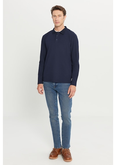 Ac&Co / Altınyıldız Classics Erkek Lacı %100 Pamuk Standart Fit Normal Kesim Polo Yaka Sweatshirt