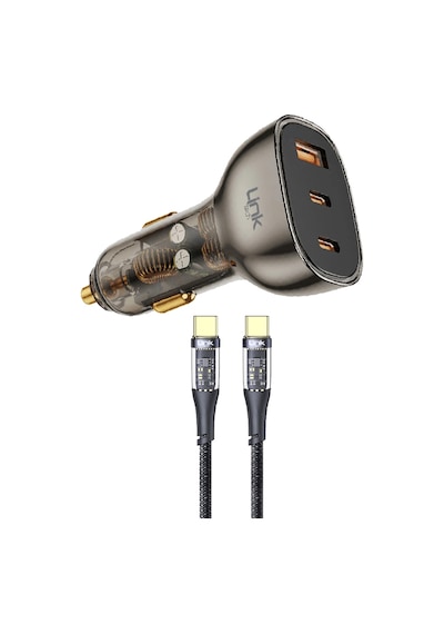 Linktech C508 80w 2xpd 30+20w + Usb Araç İçi Type-c Şarj Aleti -