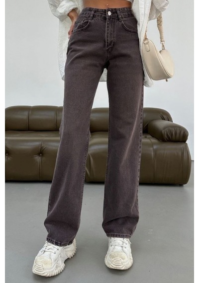 Balenbi Kadın Yüksek Bel Jean Yıkamalı Geniş Paça Wide Leg Kot Pantolon 1242 Kahverengi W129 Balenbi Kadın Yüksek Bel Jean Yıkamalı Geniş Paça Wide Leg Kot Pantolon 1242 Kahverengi W129