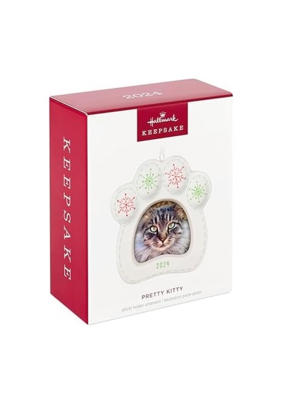 Keepsake Noel Süsleme 2024, Pretty Kitty 2024 Fotoğraf Çerçevesi, Porselen, Evcil Hayvan Hediyeleri