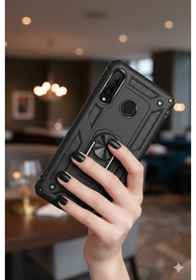 Samsung Galaxy A20s Kılıf Yüksek Korumalı Standlı Silikon Kapak Nano Koruma