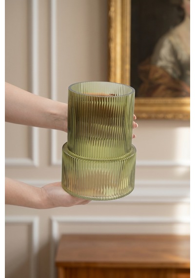 Aura Cam Vazo Yeşil - 20 Cm Yeşil