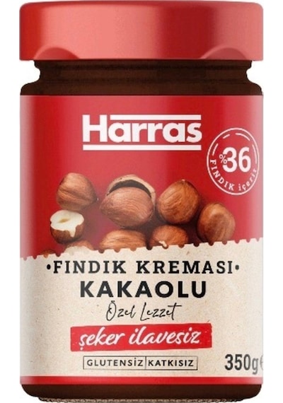 Şeker İlavesiz Kakaolu Fındık Kreması 350 Gr