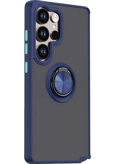 Gpack Samsung Galaxy Uyumlu  S26 Ultra Kılıf Montreal Yüzüklü Standlı Arkası Buğulu Lacivert