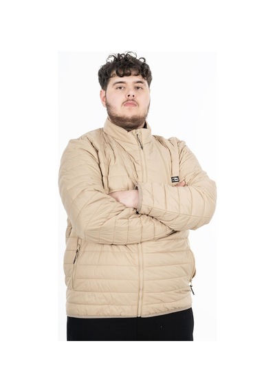 Maraton Sportswear Büyük Beden Erkek Dik Yaka Takma Kol Basic Açık Vizon Mont 22311-açık Vizon Açık Vizon