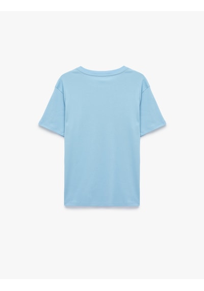 Koton Pamuklu Kısa Kollu Bisiklet Yaka Oversize Basic Tişört Mavi 6sak50524ek Koton Pamuklu Kısa Kollu Bisiklet Yaka Oversize Basic Tişört Mavi 6sak50524ek