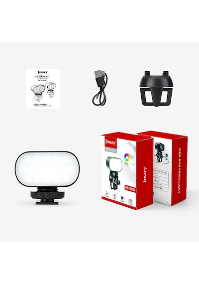 Jmary Fm-16rgb Mandallı Dijital Led Göstergeli Telefon-kamera Üstü Rgb Lamba 750mah Siyah