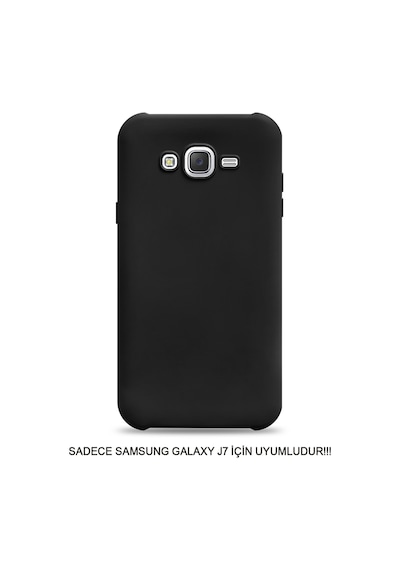 Samsung J7 2015 Uyumlu Kamera Korumalı Darbeye Dayanıklı Renk Atmayan Fab Silikon Kılıf Siyah