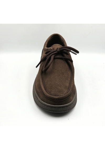 Casso 9791 Kahve Nubuk Hakiki Deri Termolıght Taban Kadın Loafer Ayakkabı