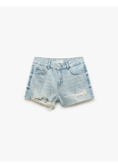 Koton Yüksek Bel Rahat Kesim Pamuklu Yırtık Mini Denim Şort Orta İndigo 5sal40003md Indigo Koton Yüksek Bel Rahat Kesim Pamuklu Yırtık Mini Denim Şort Orta İndigo 5sal40003md Indigo
