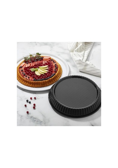 30 Cm Sağlıklı Emaye Kaplamalı Kek Turta Tart Kalıbı Siyah Çok Renkli