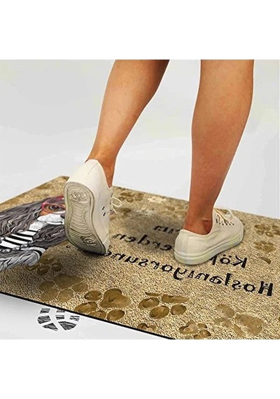 Dekoratif Kapı Önü Paspası, 45x70 Cm Tasarımı İle Dış Mekan Kullanımı İçin Açık Bej