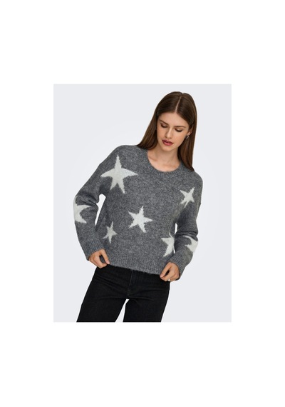 Only Onlazu Ls Star O-neck Knt Gri