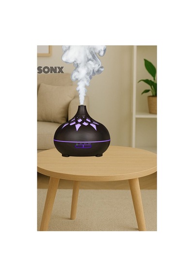Aroma Difüzör Gece Işığı 7 Led Desenli Nemlendirici Kumandalı Buhar Makinesi 550 Ml Çok Renkli 88998066