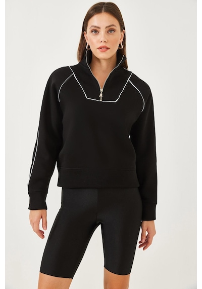 Shade Kadın Yarım Fermuarlı Oversize Sweatshirt Mb-5386 60251896 - Siyah
