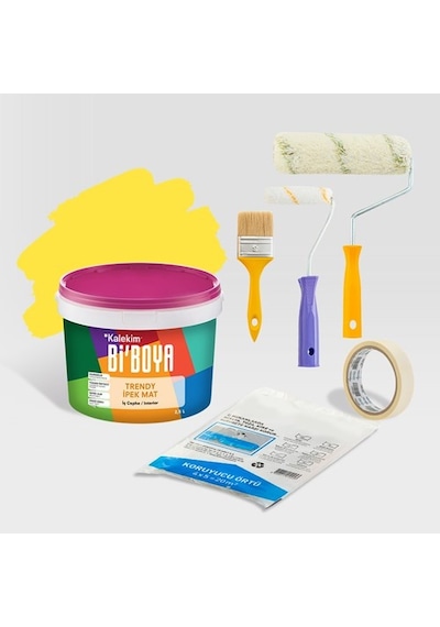Bi Boya Tek Oda Boyama Seti 2.5 L Coşkulu Sarı