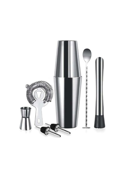 7 Parça lı Kokteyl Set Boston Shaker 750ml