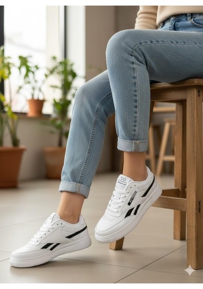 Fort 2014 Best Rahat Hafif Sneaker Spor Ayakkabı Beyaz - Siyah