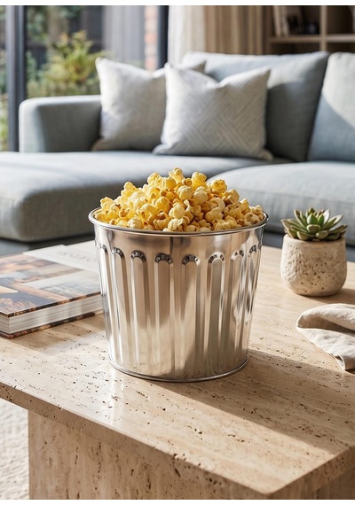 The Mia Popcorn Ve Cips Kasesi Krom Gümüş