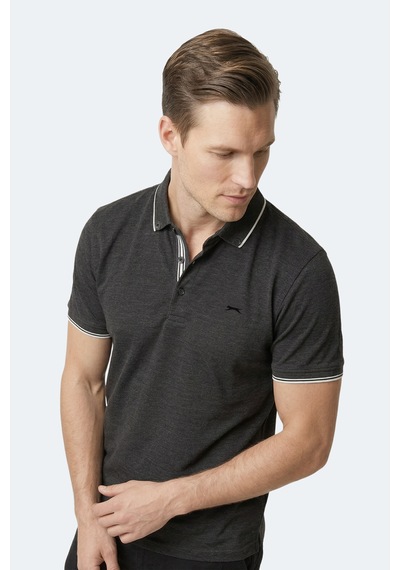 Slazenger Zeru Erkek Polo Yaka Siyah Tişört