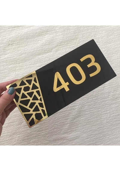 Siyah & Gold Pattern Seri Kapı Numarası