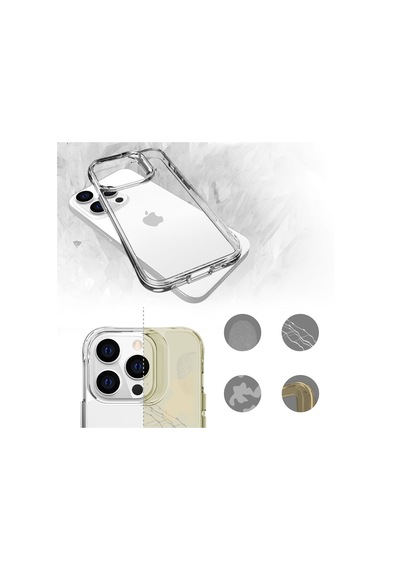 Zeyline Apple Uyumlu iPhone 14 Pro Zore Şeffaf Ultra İnce Airbag Tasarımlı Okka Kapak-renksiz