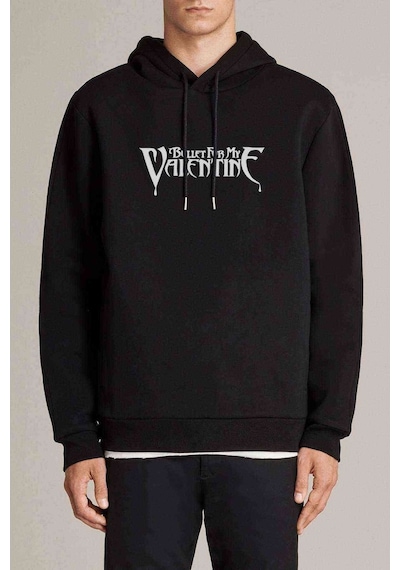 Bullet For My Valentine Logo 2 Baskılı Siyah Erkek Kapşonlu Sweat
