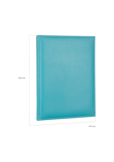 2K 2027 Yeni Yıl Deri Kapak Ajanda Defter Tarihli Çizgili 17x24 CM - Turkuaz