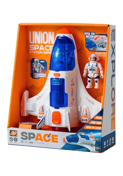 Uzay Gemisi Ve Astronot - Açılabilir Bölmeli Oyuncak Uzay Roketi, Uzay Mekiği 01