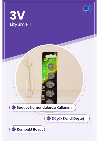 Cr2025 3v Lityum Düğme Pil Saat Anahtar Kumandası Hesap Makinesi