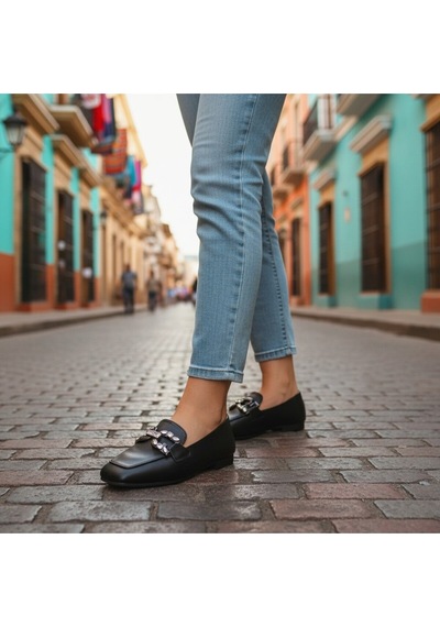 Aska Shoes Günlük Tokalı Babet 2025aska009 Siyah