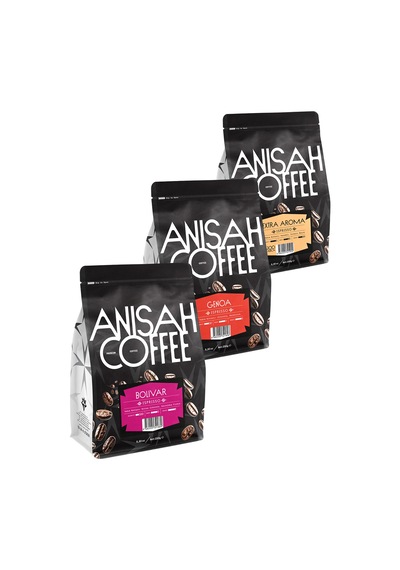 Premium Karışım Espresso Kahve Çekirdek Seti 3x250gr Bolivar, Genoa, Extra Aroma
