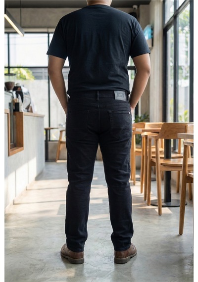 Little Cup Jeans Co Erkek Likralı Esnek Siyah Battal Beden Kot Pantolon