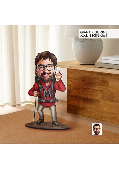 Bk Gift Kişiye Özel Gezgin Karikatürlü Büyük Boy Ahşap Biblo-1 Arkadaşa Hediye , Sevgiliye Hediye, Kişiye Özel Biblolar Kobitmeyen137556 Bk Gift