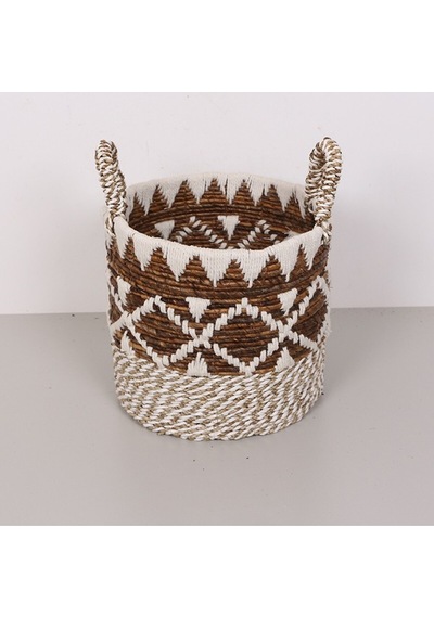 Bodrum 31x28x38 Cm. Doğal Abaka El Yapımı Sepet M Bej