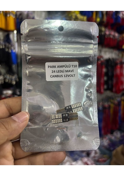 Oto 24led Ampul 2'li Set, T10 Model 12v Mavi Işık, Fren, Park, Sinyal Ve Geri Vites Lambası 2 Adet