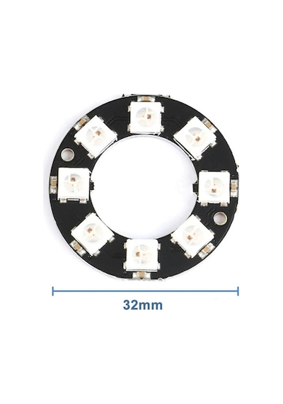8 Bit Neopixel Halka Ring Ws2812b 5050 Rgb Led Modül 5050 Adreslenebilir Lamba Kart Full Color Ekran