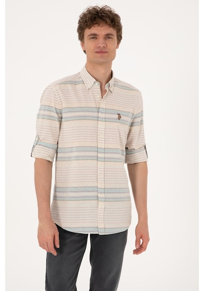 U.s. Polo Assn. Erkek İndigo Gömlek Desenli 50300005-vr028 İndigo