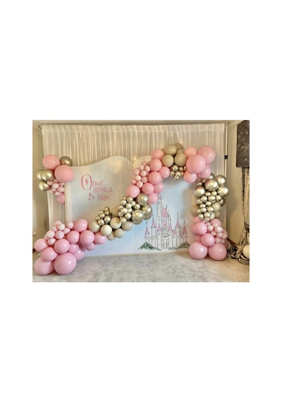 Krom Beyaz Altın Makaron Pembe Ve Deniz Kumu Balon Zinciri 100 Adet A